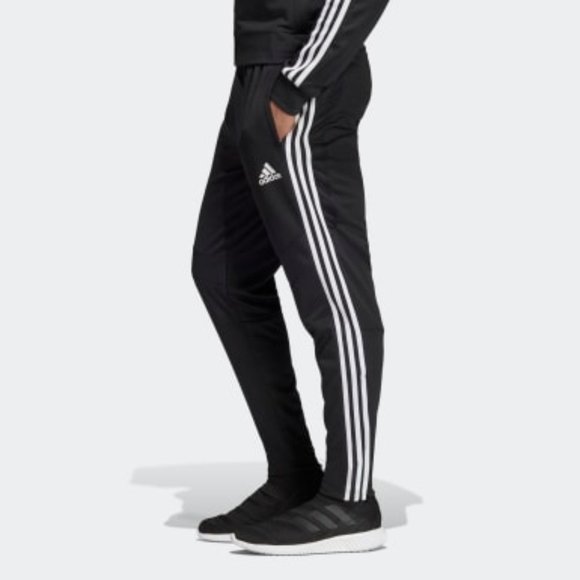 adidas black polyester lycra trackpants